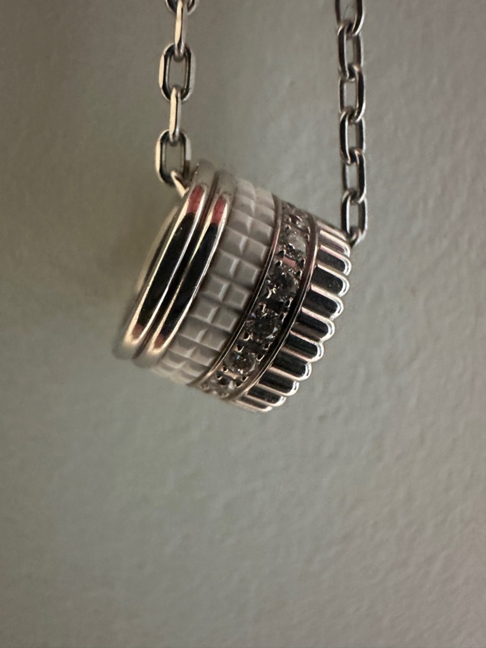 Boucheron Quatre 18K White Gold, HyCeram Diamond Large Pendant Necklace - Picture 12 of 16